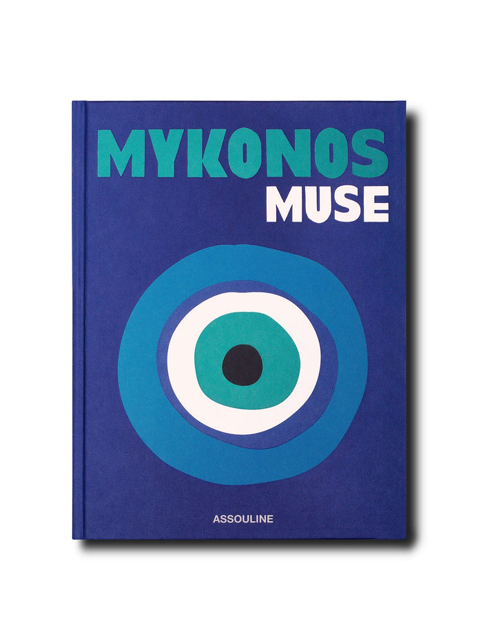 Mykonos Muse book with a blue evil eye cover