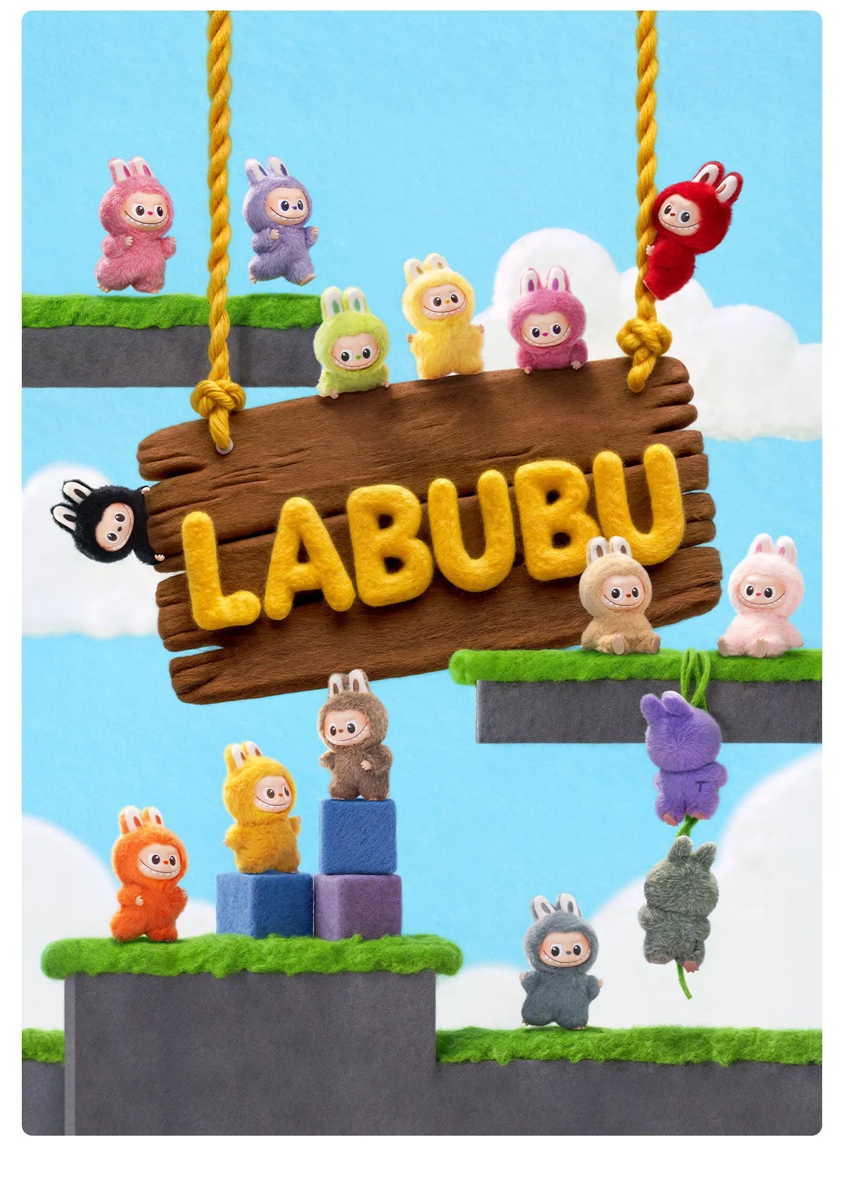 Labubu The Monster - Pin for Love Series-Vinyl Plush Pendant N-Z (Blind Box)