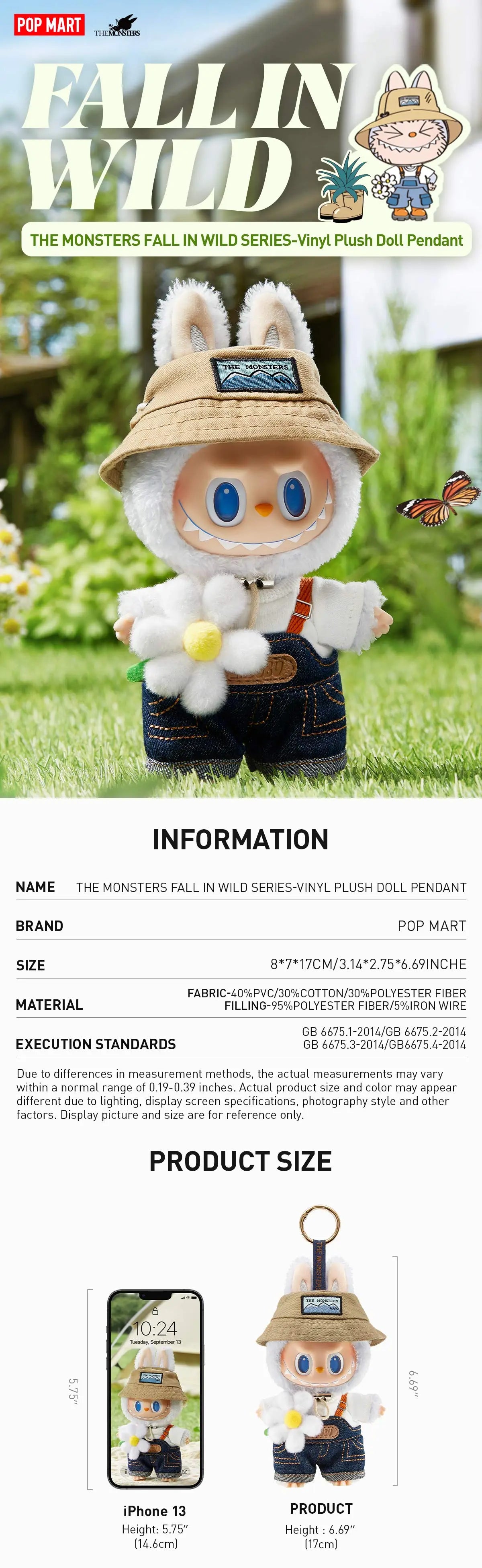 Labubu The Monsters - Fall In Wild Vinyl Plush Doll Pendant, photo 1 of 2