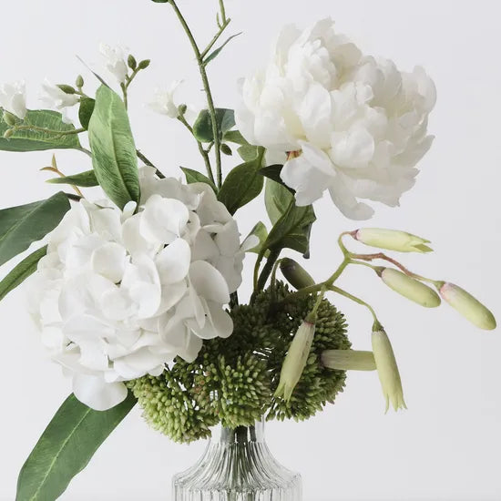 Silk Hydrangea and Peony Mixed Vase Arrangement